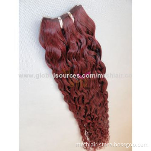 24-Inch Color 99J Water Wave Malaysian Hair Weave